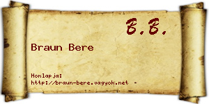 Braun Bere névjegykártya